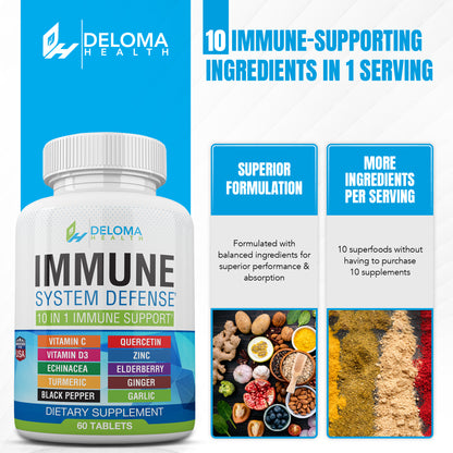 10 in 1 Immune System Defense and Support Supplement